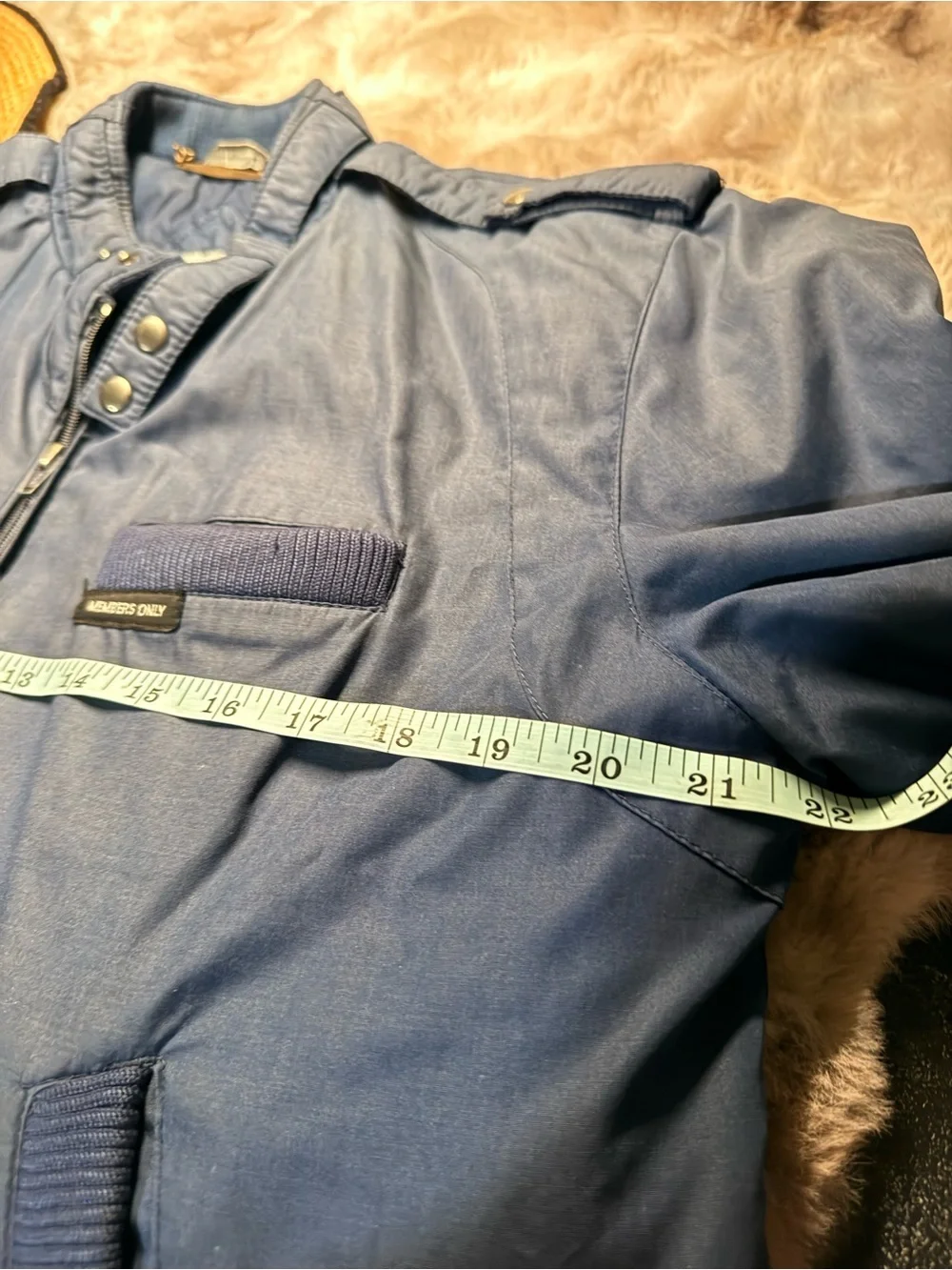 Vtg 80s Members Only Iconic Racer Jacket Mens Blue Bomber Rainbow Tag 36